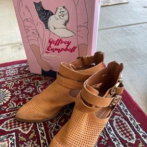 Jeffery Campbell Everly tan punched booties